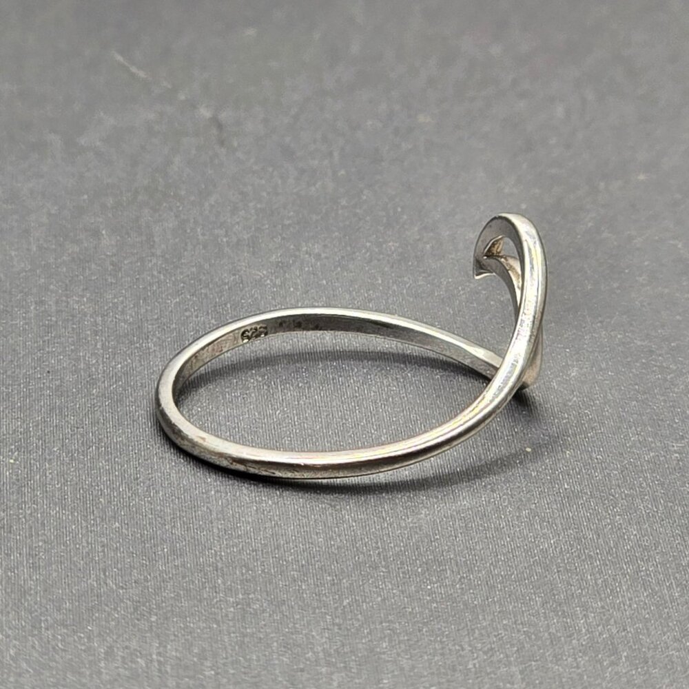 VTG Sterling Silver Wave Ring Size 8 Openwork Minimalist Abstract Wire Design - Picture 4 of 7